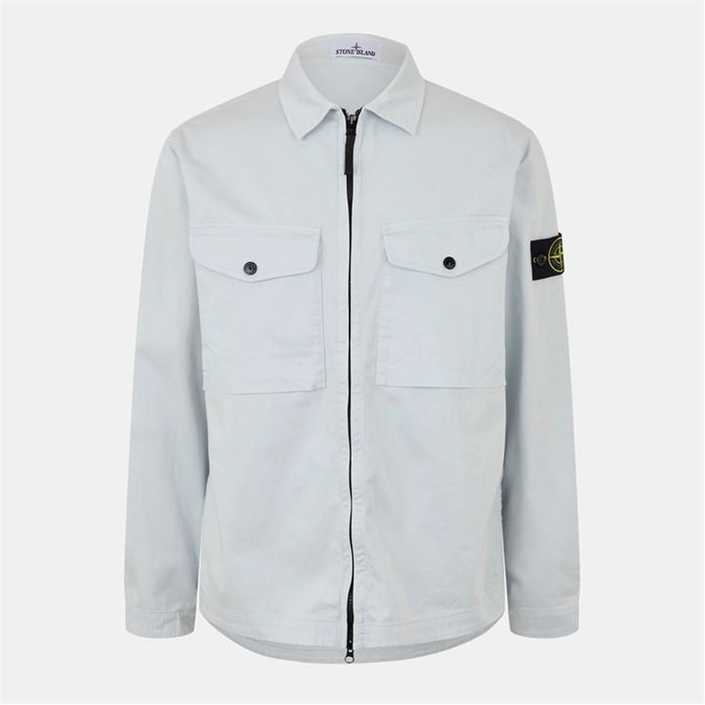 Stone Island Cotton Zip Overshirt - Blue